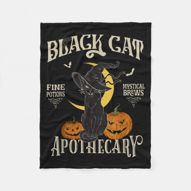 Retro Y Halloween Costume Black Cat M Athecary  Fleece Blanket (Front)