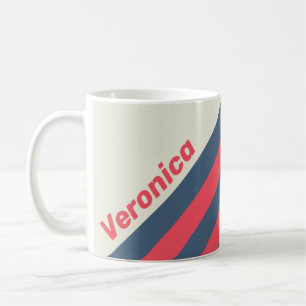 Retro Yacht Club Stripes with Name Coffee Mug