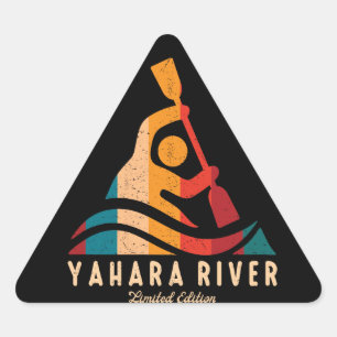 Retro Yahara river Kayaking Triangle Sticker
