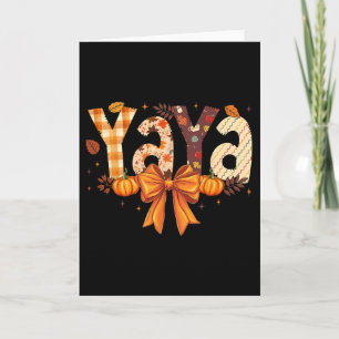 Retro Yaya Coquette Bows Grandma Fall Thanksgiving Card