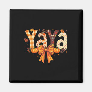 Retro Yaya Coquette Bows Grandma Fall Thanksgiving Magnet