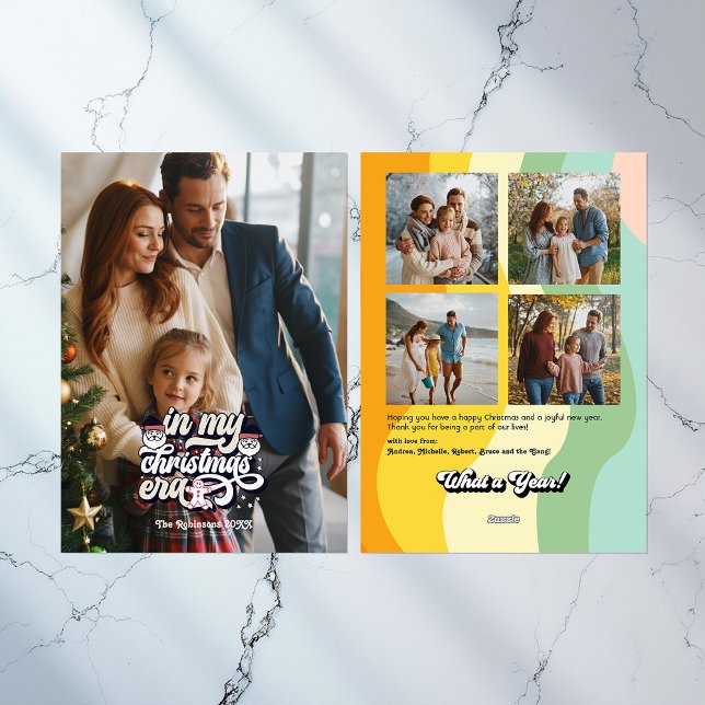 Retro "Year in Review" Seasonal Photos Holiday Card (Retro "Year in Review" Seasonal Photos Holiday Card)