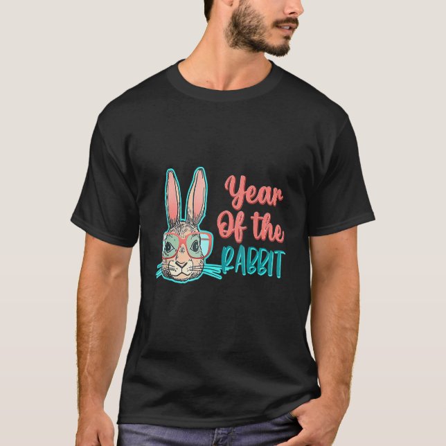Retro Year Of The Rabbit Happy New Year 2023 Famil T-Shirt (Front)