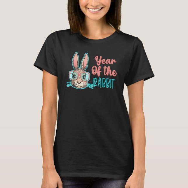 Retro Year of the Rabbit Happy New Year 2023 Famil T-Shirt (Front)