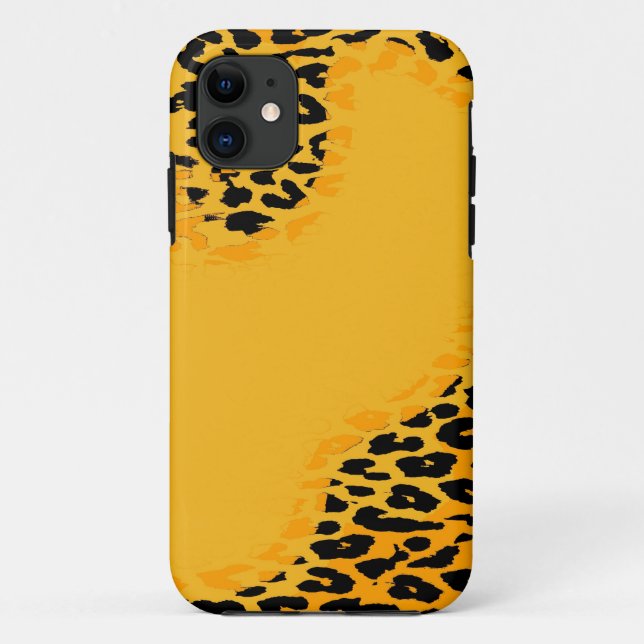 Retro yellow and black leopard print skin Case-Mate iPhone case (Back)
