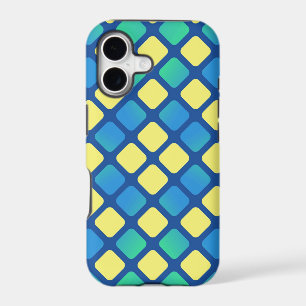 Retro Yellow and Blue Diamond Argyle