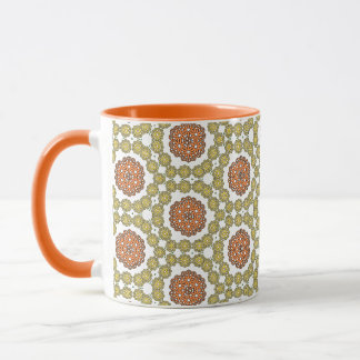 Retro Yellow and Orange Flower Pattern Mug