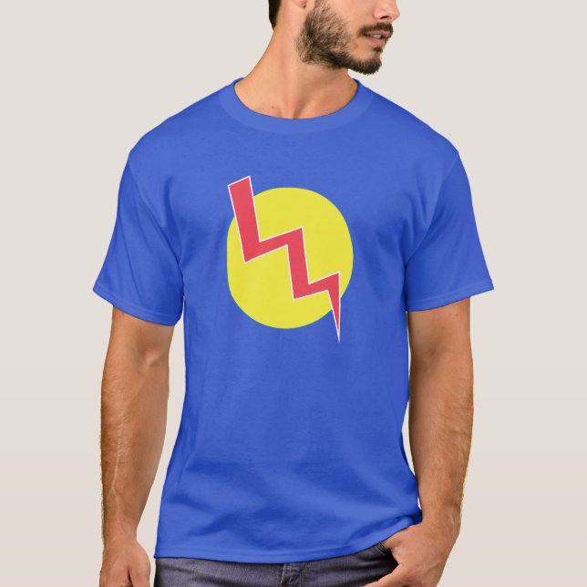Retro Yellow and Red Lightning Bolt Shirt (Front)
