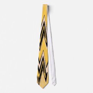 Retro Yellow, Black Zigzap Abstract Art Deco 2 Tie