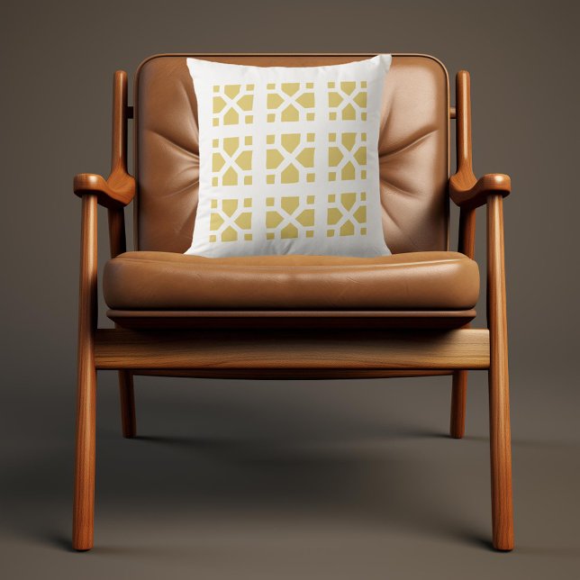 Retro Yellow Block Print Inspired Outdoor Cushion (Creator Uploaded)