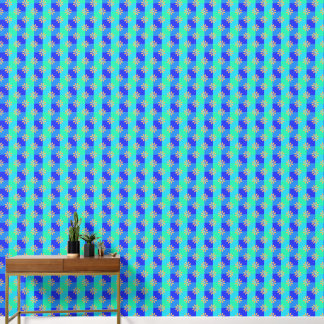 Retro Yellow Bloom Chequerboard Pattern Wallpaper