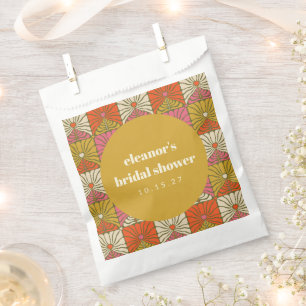 Retro Yellow Deco Botanical Bridal Shower Custom Favour Bag