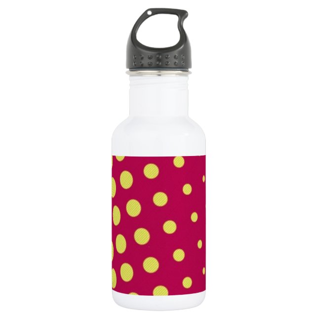 Retro yellow dots 532 ml water bottle (Front)