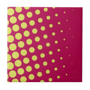 Retro yellow dots ceramic tile