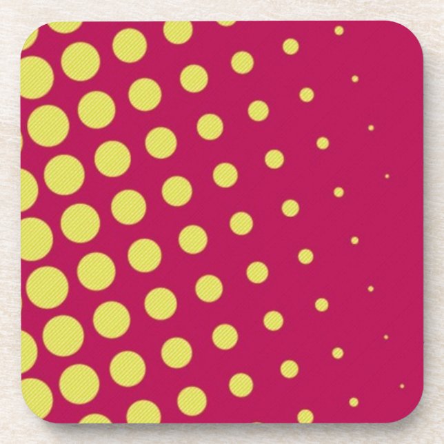 Retro yellow dots coaster (Front)