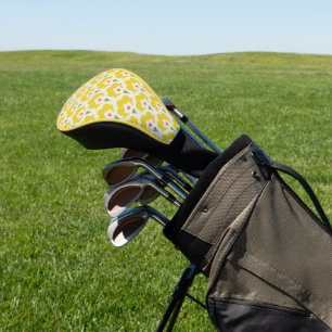 Retro Yellow Flower Garden Pattern Golf Head Cover