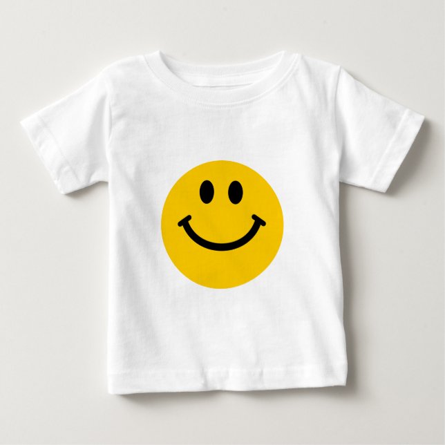 Retro Yellow Happy Face Baby T-Shirt (Front)