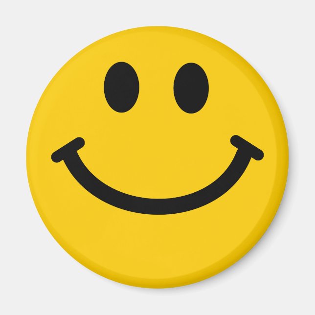 Retro Yellow Happy Face Magnet (Front)