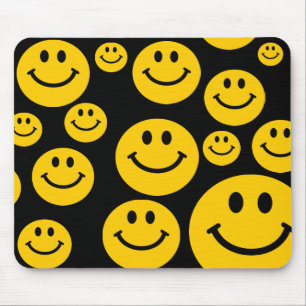 Retro Yellow Happy Face Mouse Pad