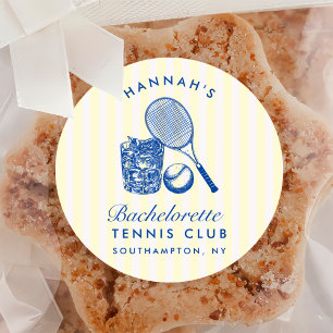 Retro Yellow Last Swing Before The Ring Tennis Bac Classic Round Sticker