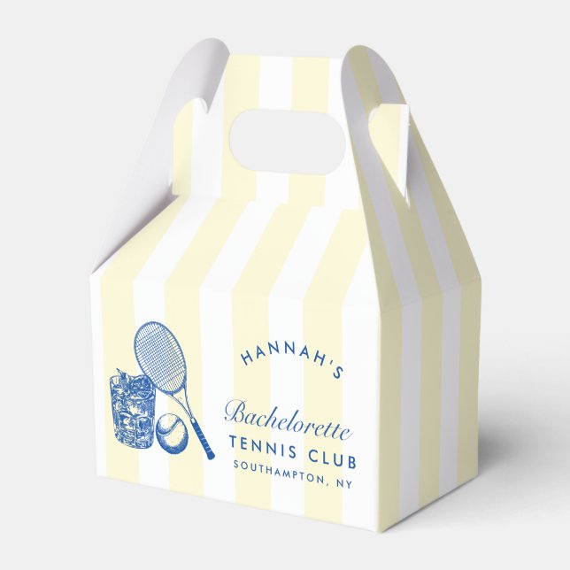 Retro Yellow Last Swing Before The Ring Tennis Bac Favour Box (Front Side)