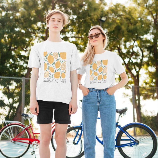 Retro Yellow Lemon Inspiration Quote T-Shirt (Creator Uploaded)