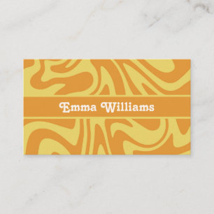Retro Yellow Orange Modern Business Card
