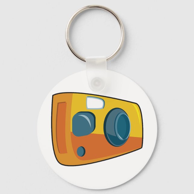 Retro Yellow Point and Shoot Film Camera Key Ring (Front)
