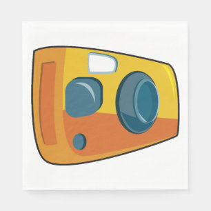 Retro Yellow Point and Shoot Film Camera Napkin