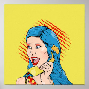 Retro Yellow Telephone Poster