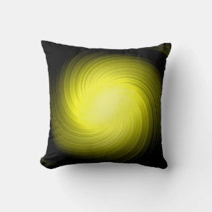 Retro Yellow Twist Abstract Art Cushion