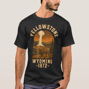 Retro Yellowstone Bison National Park Travel T-Shirt
