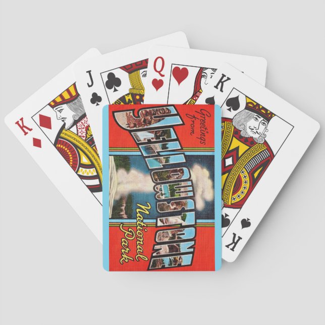 Retro Yellowstone National Park Playing Cards (Back)