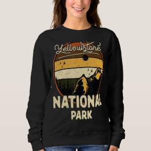 Retro Yellowstone National Park Skiing Snowboardin Sweatshirt