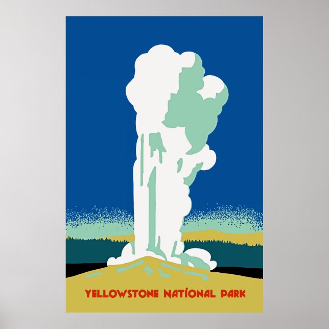 Retro Yellowstone Park Travel ad Poster (Front)