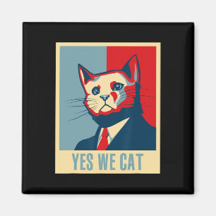 Retro Yes We Cat Funny Cat Lover Pet Owner Magnet