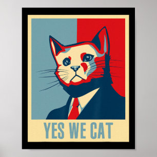 Retro Yes We Cat Funny Cat Lover Pet Owner Poster