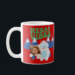 Retro Yeti Whimsical Kids Christmas  Coffee Mug<br><div class="desc">This whimsical Christmas mug features a festive hand illustrated yeti design with fun retro fonts. Easily customise the photo using the personalisation feature.</div>