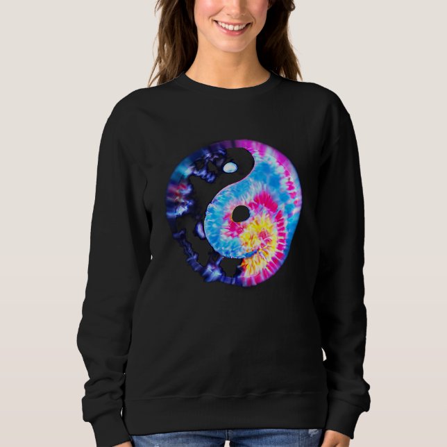 Retro YIN YANG Vibes Yoga Meditation Chi Gong Ying Sweatshirt (Front)
