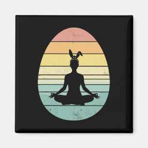 Retro Yoga Easter Egg Easter Day Mediation Womens Magnet