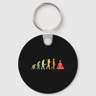 Retro Yoga Evolution Gift For Yogis And Yoga Lover Key Ring