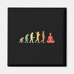Retro Yoga Evolution Gift For Yogis And Yoga Lover Magnet