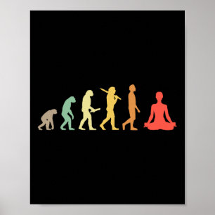 Retro Yoga Evolution Gift For Yogis And Yoga Lover Poster