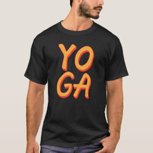 Retro Yoga Word Yogi Fitness Flexibility Exercise  T-Shirt
