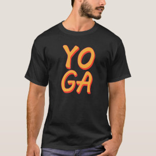 Retro Yoga Word Yogi Fitness Flexibility Exercise  T-Shirt