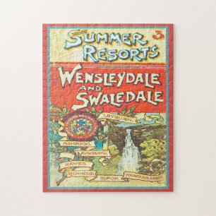 Retro Yorkshire Railroad Tourist Guide Cover Art Jigsaw Puzzle