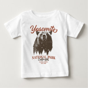 Retro Yosemite National Park California Black Bear Baby T-Shirt