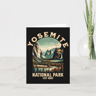 Retro Yosemite National Park Usa Vintage Hiking Card