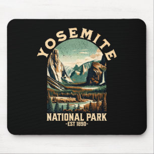 Retro Yosemite National Park Usa Vintage Hiking  Mouse Pad