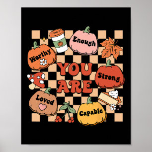 Retro You Are Pumpkin Fall School Counsellor Thank Poster